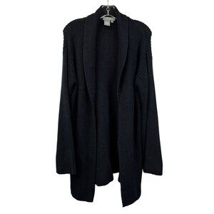 Clifford & Wills21 Women's Collared Open Front Navy Tight Knit Cardigan Large